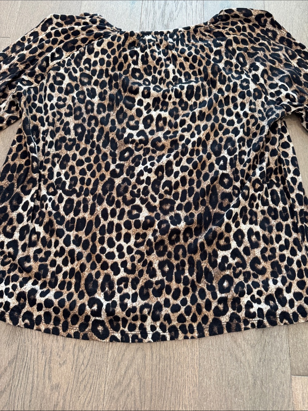 Michael Kors Leopard 3/4 Bell Sleeve Shirt Women’s Large Animal Print Blouse - Picture 12 of 13